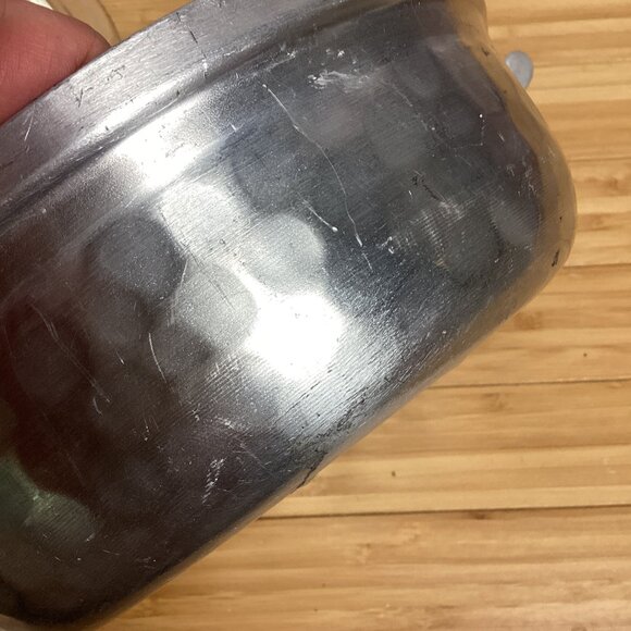 Vintage Everlast Forged Aluminum Bamboo Design 9" Pot w/ Lid & Pyrex Glass Bowl - Picture 10 of 12